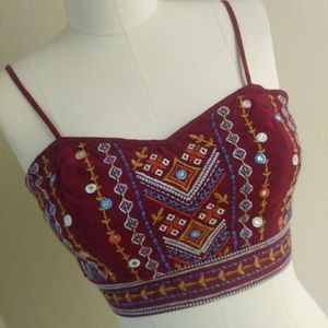 Embroidered crop top